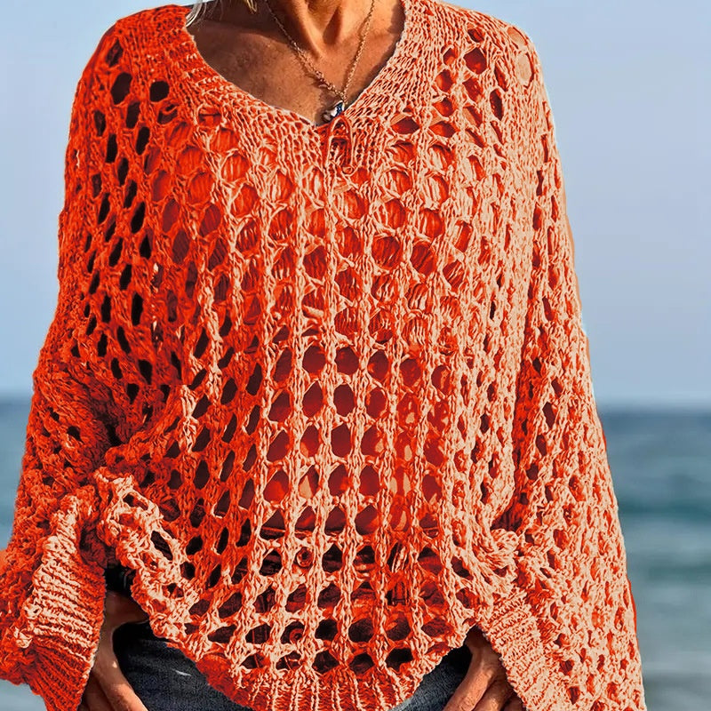 Haut décontracté uni en crochet pour femme