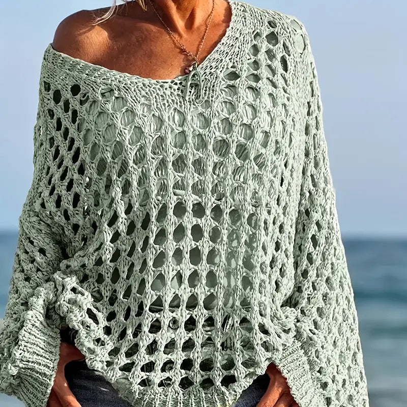 Haut décontracté uni en crochet pour femme