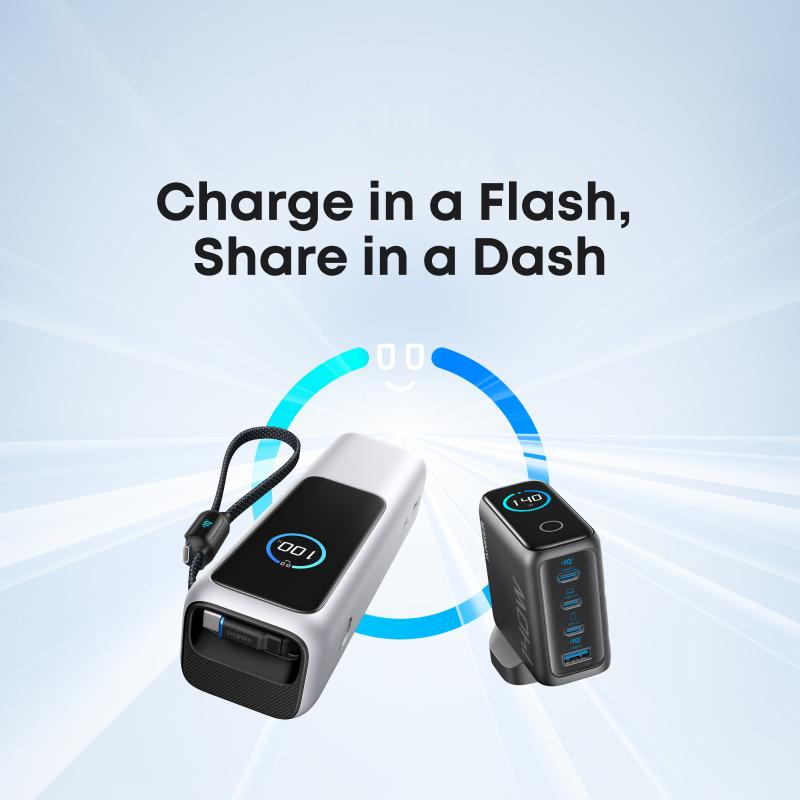 Cargador de batería portátil con cable integrado
