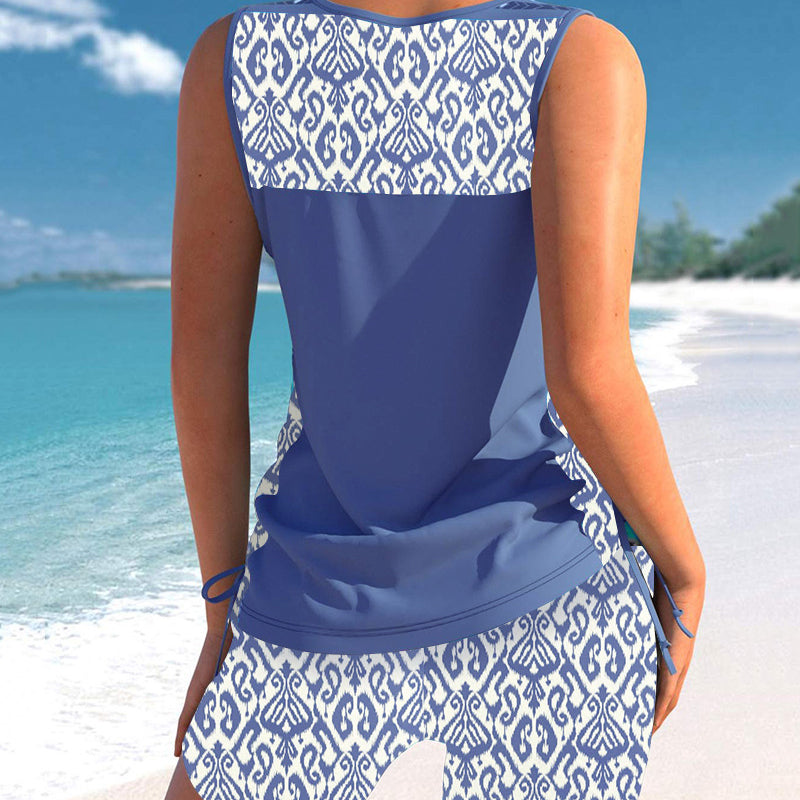 Completo tankini a due pezzi stampato