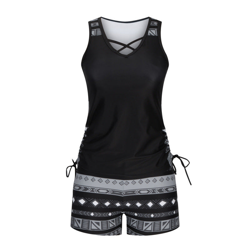 Completo tankini a due pezzi stampato