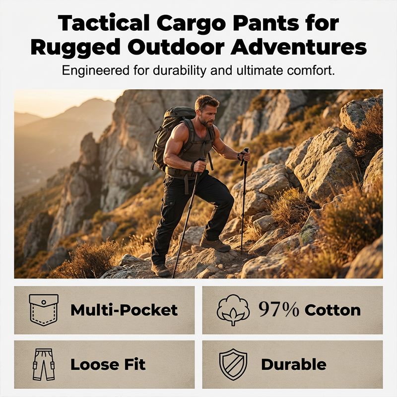 Pantalons cargo tàctics de cotó per a home