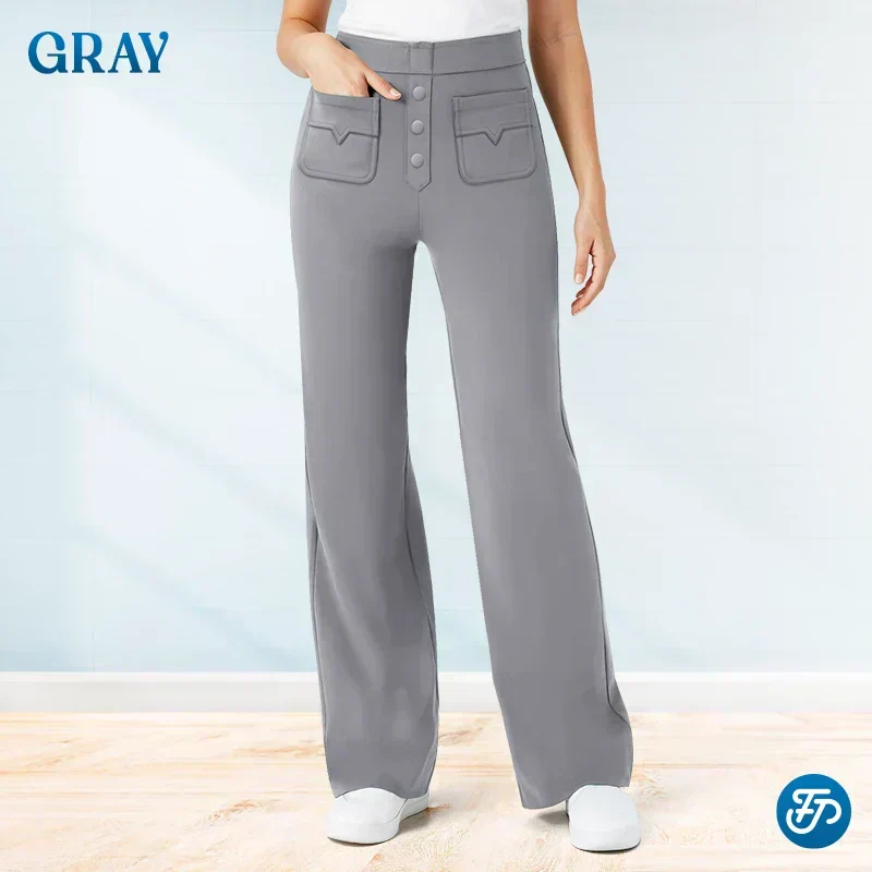 Pantalons stretch taille haute pour femme