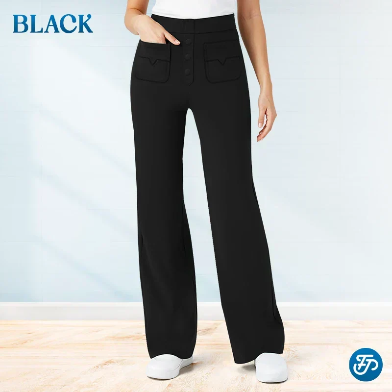 Pantalons stretch taille haute pour femme