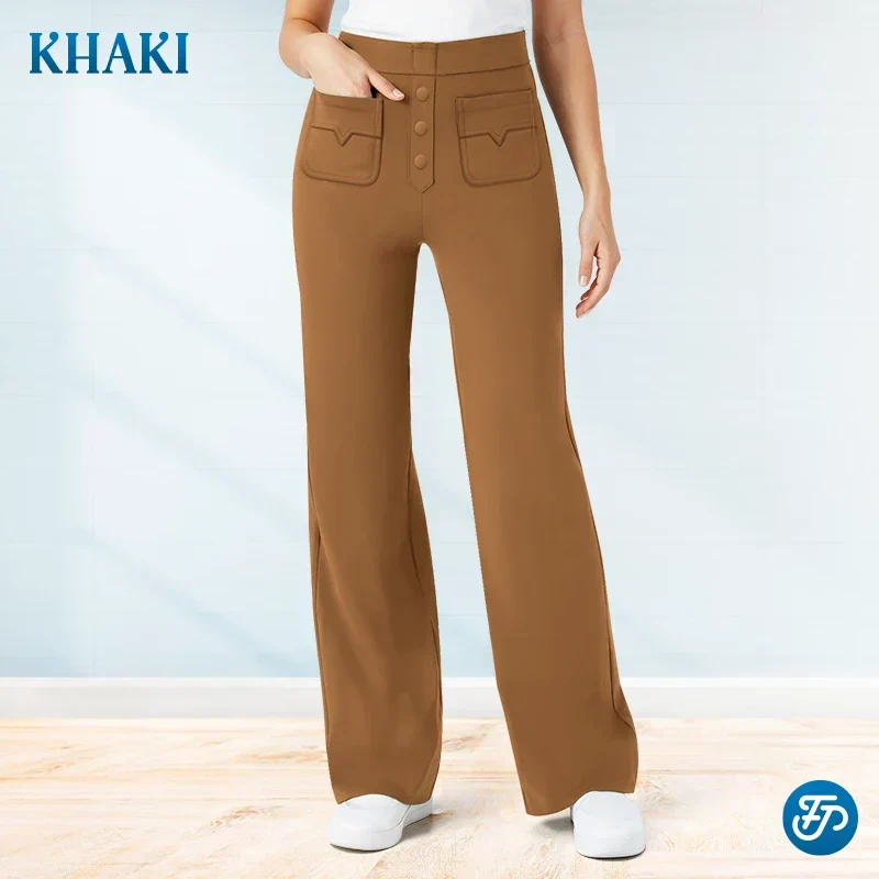 Pantalons stretch taille haute pour femme