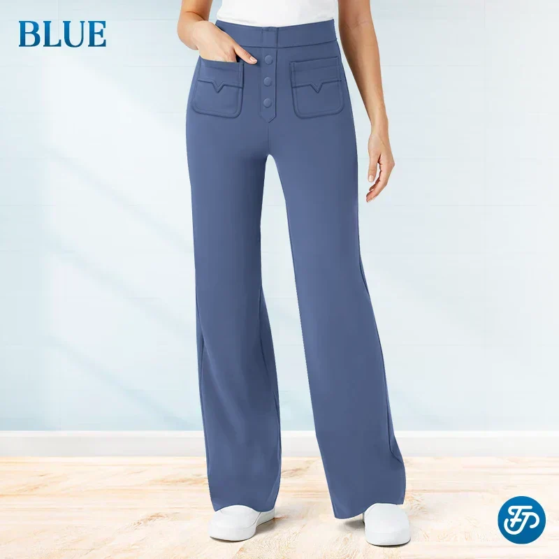 Pantalons stretch taille haute pour femme