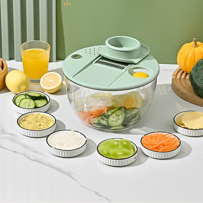 Centrifugadora de ensalada y cortador de verduras 9 en 1