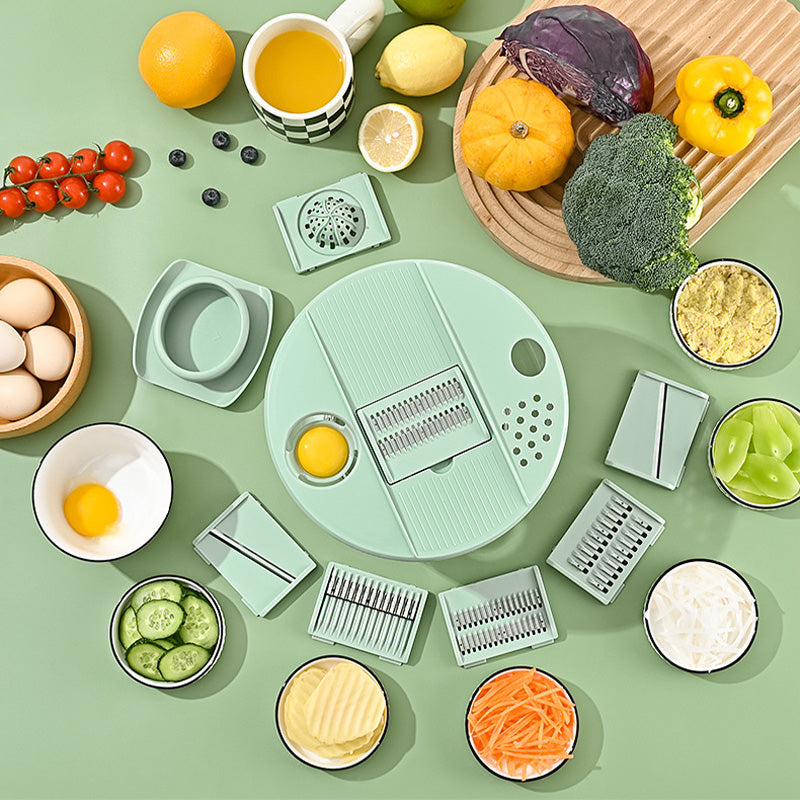 Centrifugadora de ensalada y cortador de verduras 9 en 1