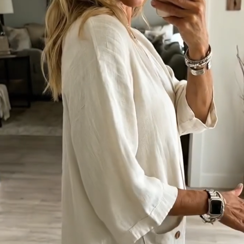 Abito midi casual con scollo a V da donna