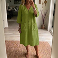 Abito midi casual con scollo a V da donna