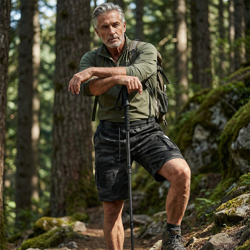 Pantalón corto cargo táctico de corte holgado para hombre