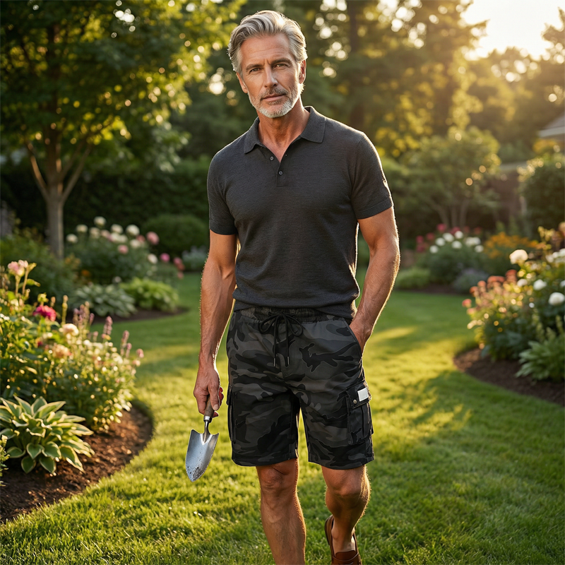 Pantalón corto cargo táctico de corte holgado para hombre