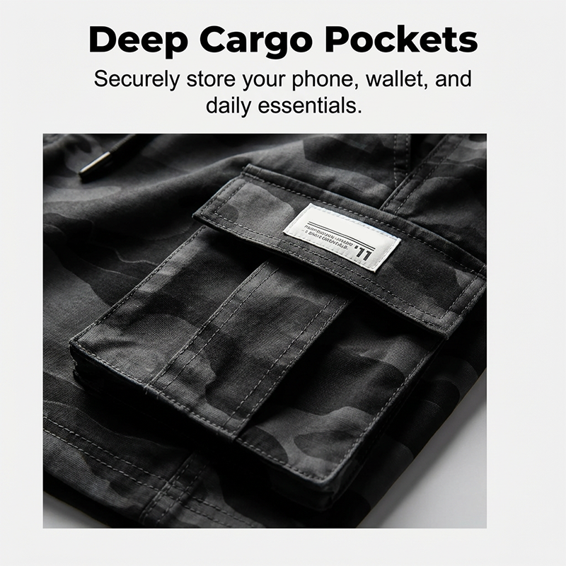 Pantalón corto cargo táctico de corte holgado para hombre