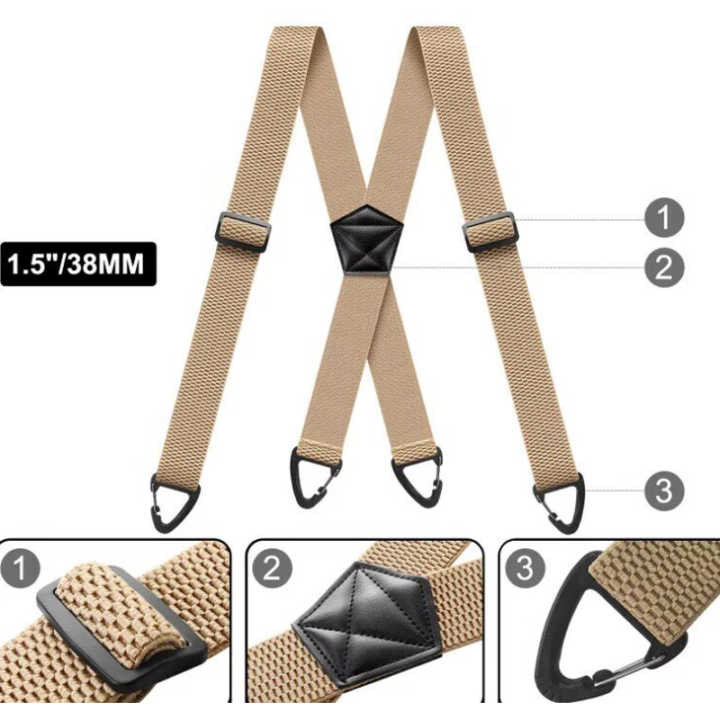Tirantes para hombre en forma de X con ganchos