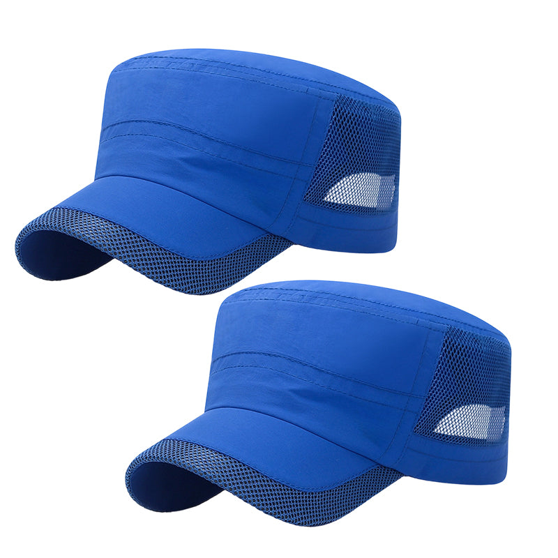 Gorra plana para exteriores con paneles de malla