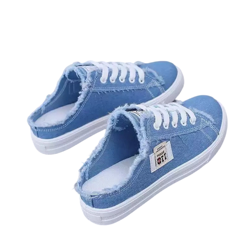 Sneakers mules in denim da donna