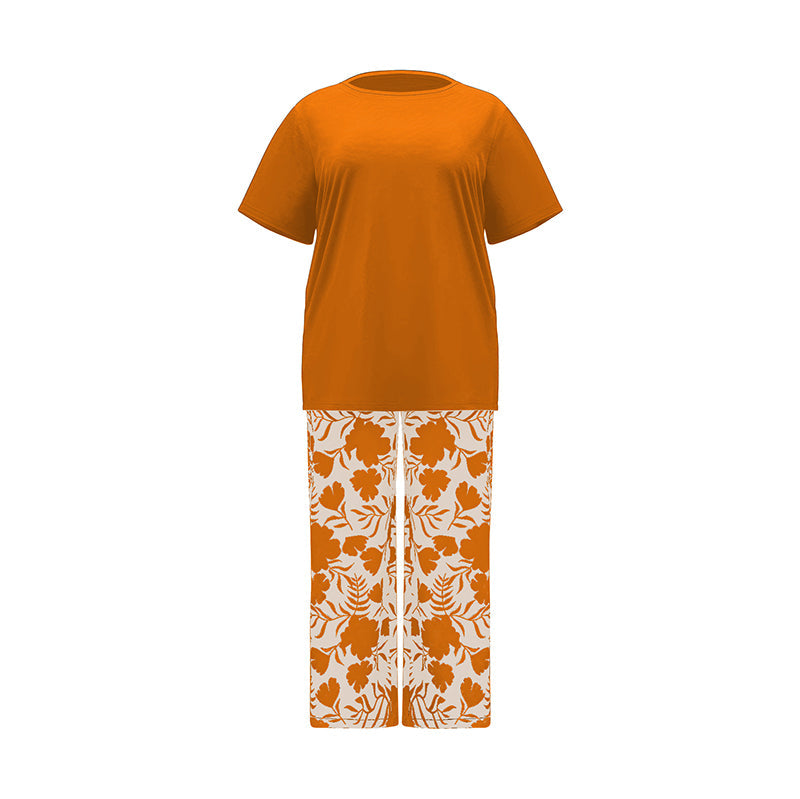 Conjunto de dos piezas con pantalón estampado floral