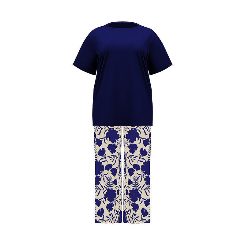 Completo a due pezzi con pantaloni floreali