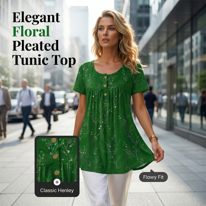 Túnica de dona plisada amb estampat floral