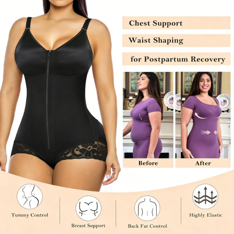 Body a zip modellante da donna