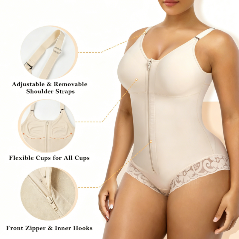 Body a zip modellante da donna