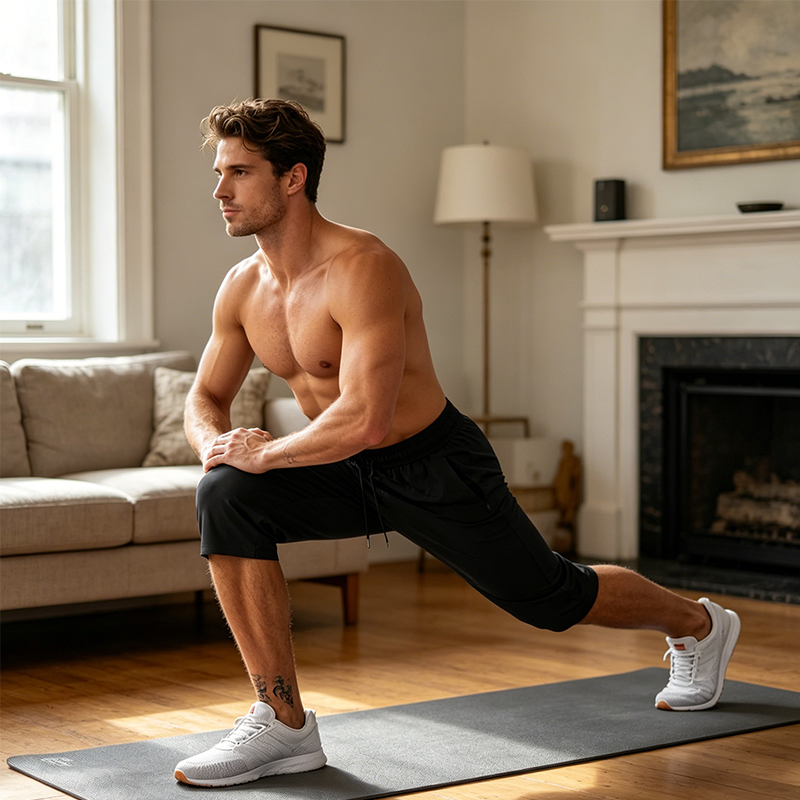 Pantaloni da sport a 3/4 da uomo ad asciugatura rapida e con tasche con cerniera