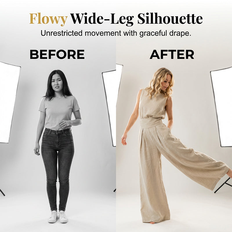 Conjunt de top i pantalons fluids d'ambes cames amples