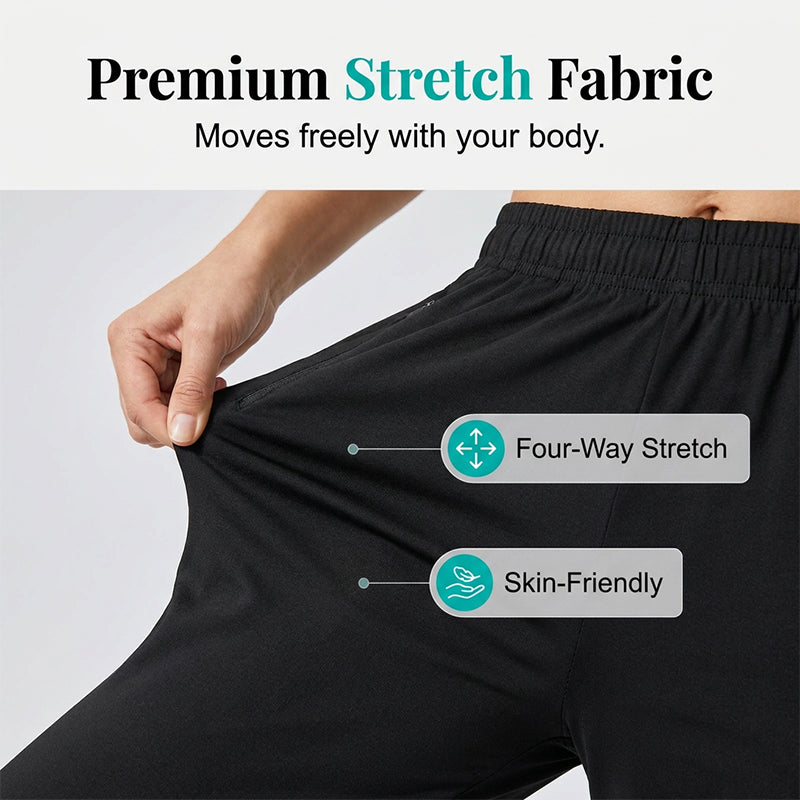 Pantaloni capri elasticizzati ad asciugatura rapida da donna