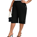 Pantaloni capri da donna con vita elasticizzata