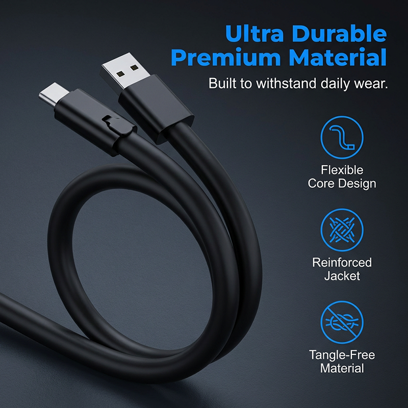 Reparerbar USB-C hurtiglader-kabel Cut & Fix