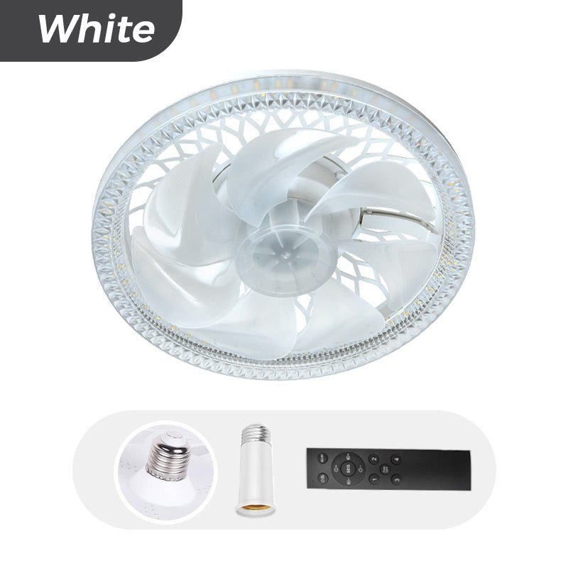 Lámpara con ventilador 2 en 1, silenciosa y regulable, con mando a distancia
