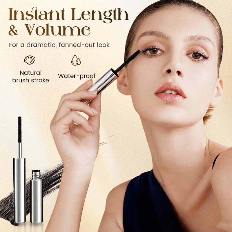 Mascara résistant à l'eau, qui recourbe et allonge les cils