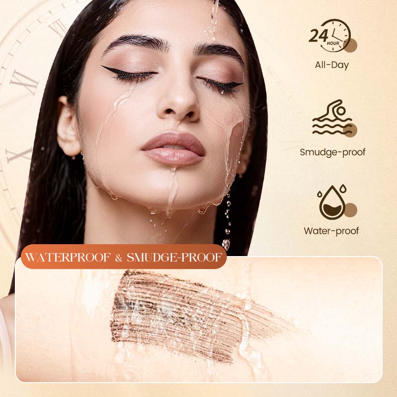 Mascara résistant à l'eau, qui recourbe et allonge les cils