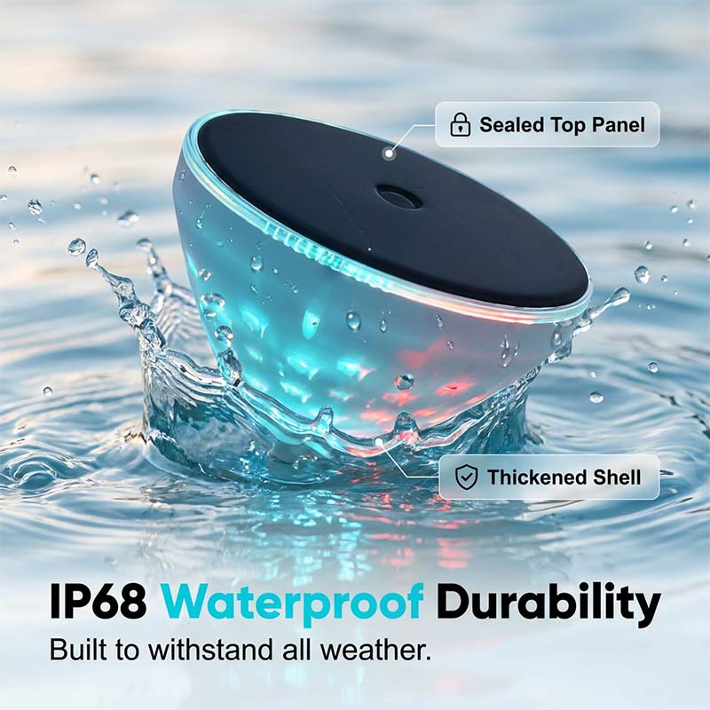 Lámpara solar flotante para piscina con proyección de peces