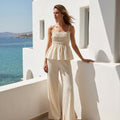 Conjunto de camisola y pantalón ancho informal