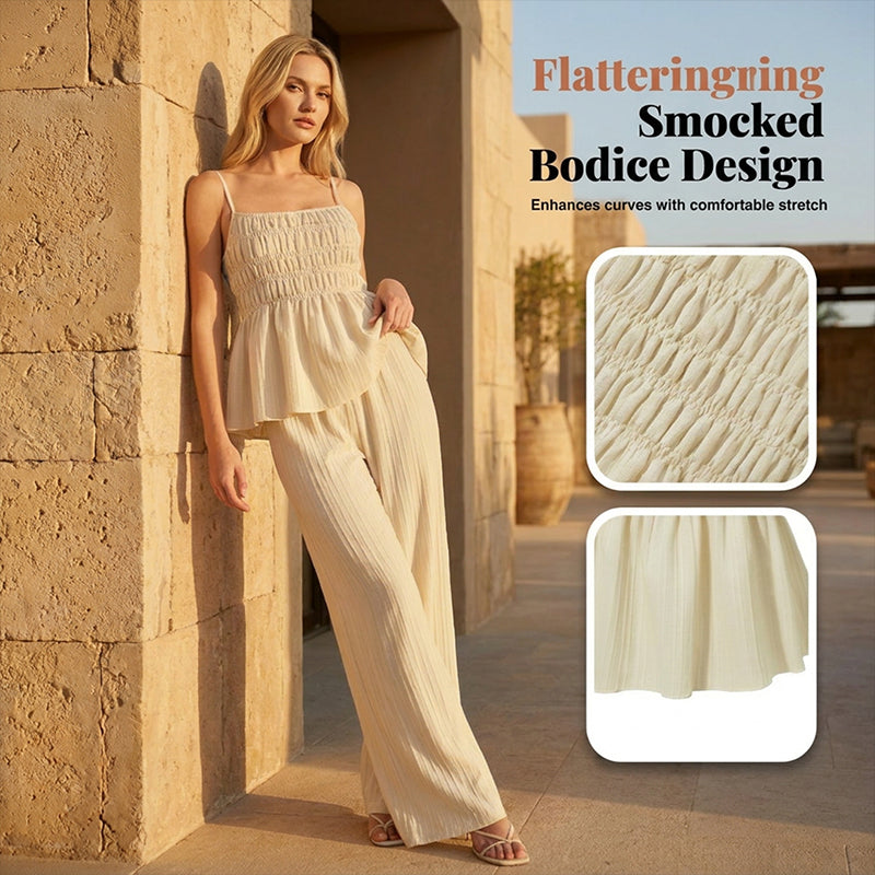 Conjunto de camisola y pantalón ancho informal