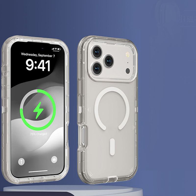 Funda magnètica transparent antiurts per a telèfons de la sèrie 13-17