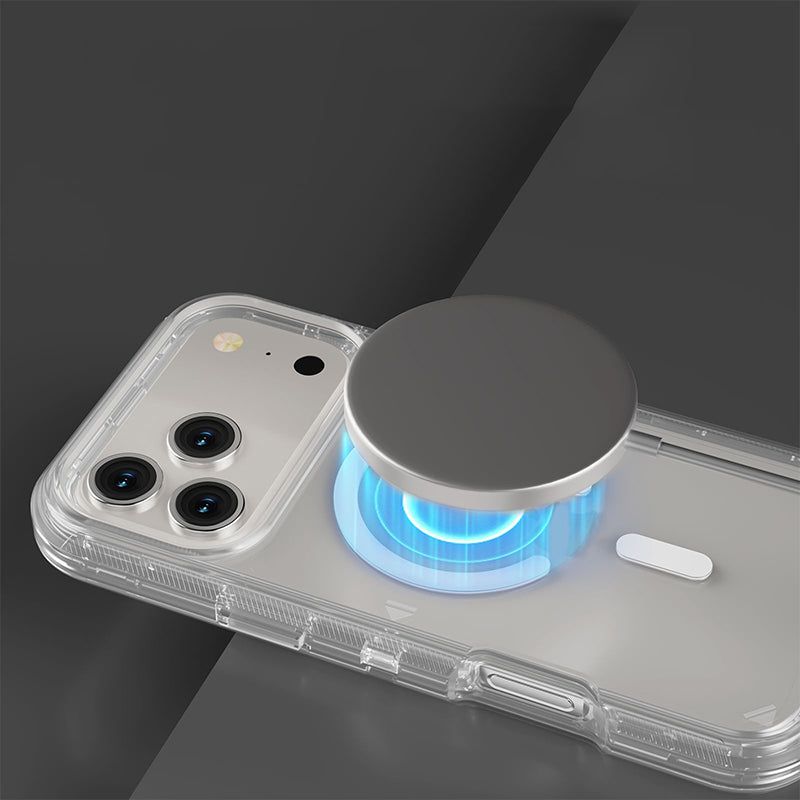 Funda magnètica transparent antiurts per a telèfons de la sèrie 13-17