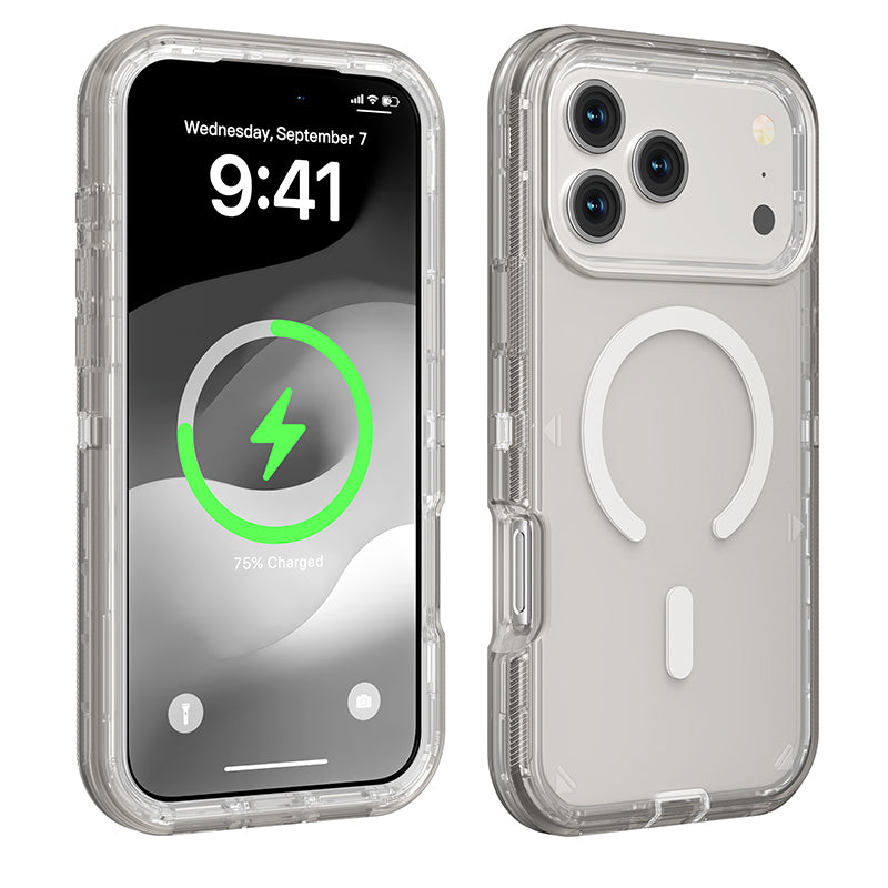Funda magnètica transparent antiurts per a telèfons de la sèrie 13-17