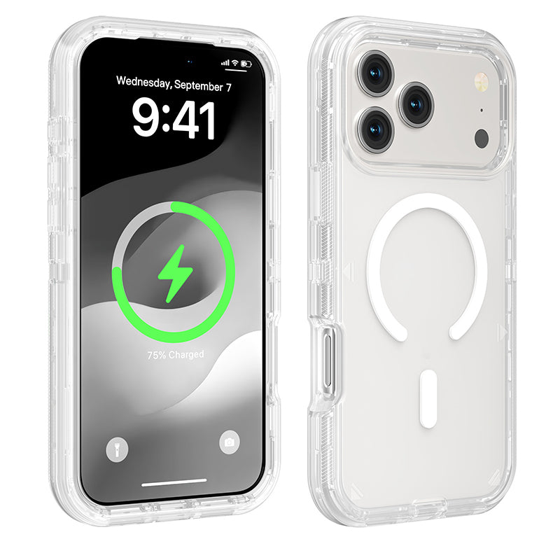 Funda magnètica transparent antiurts per a telèfons de la sèrie 13-17