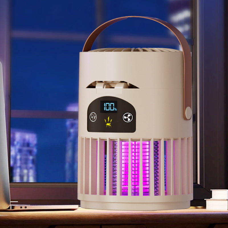 Ventall portàtil recarregable amb llum UV antimosquits