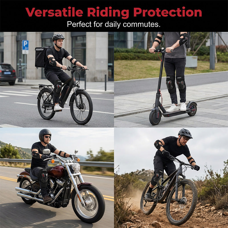 Set de protecciones para rodillas y codos de moto