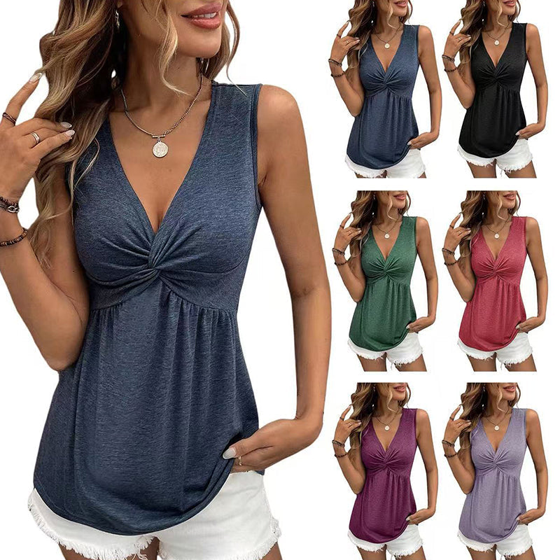 Elegant, tettsittende singlet med V-hals