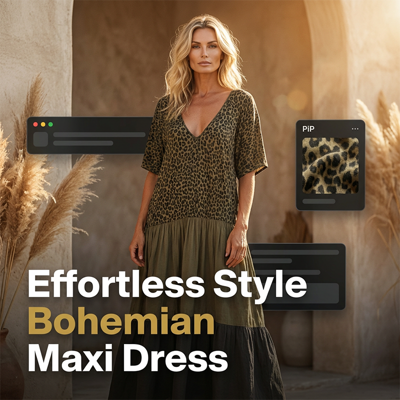 Vestido largo bohemio elegante para mujer