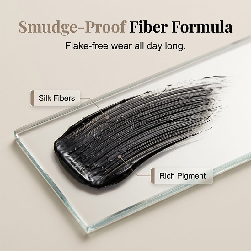 Mascara à fibres longueur et courbe anti-traces