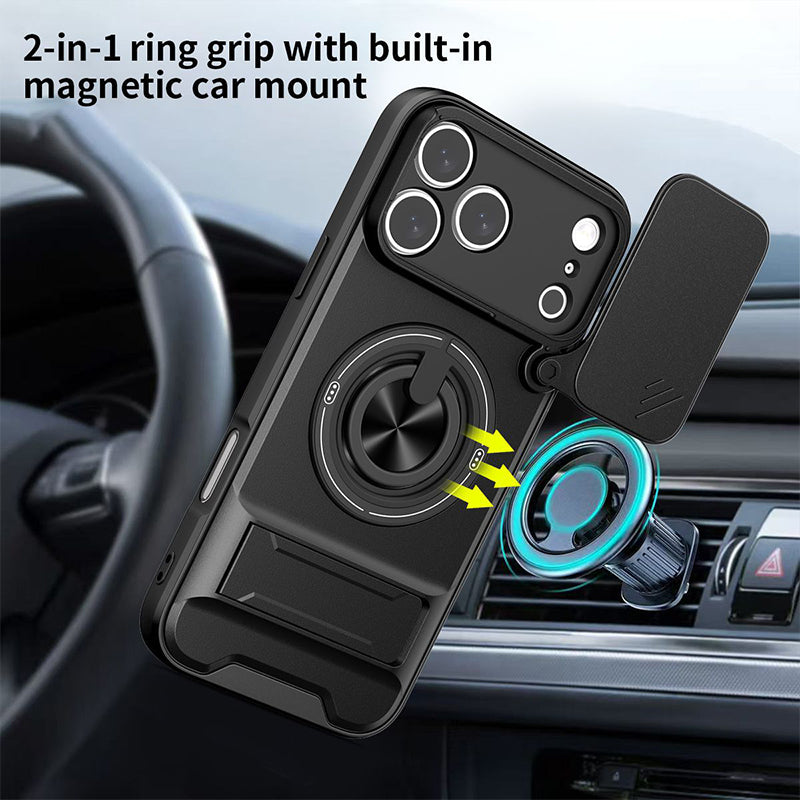 Custodia protettiva 4 in 1 con copretifica scorrevole per fotocamera