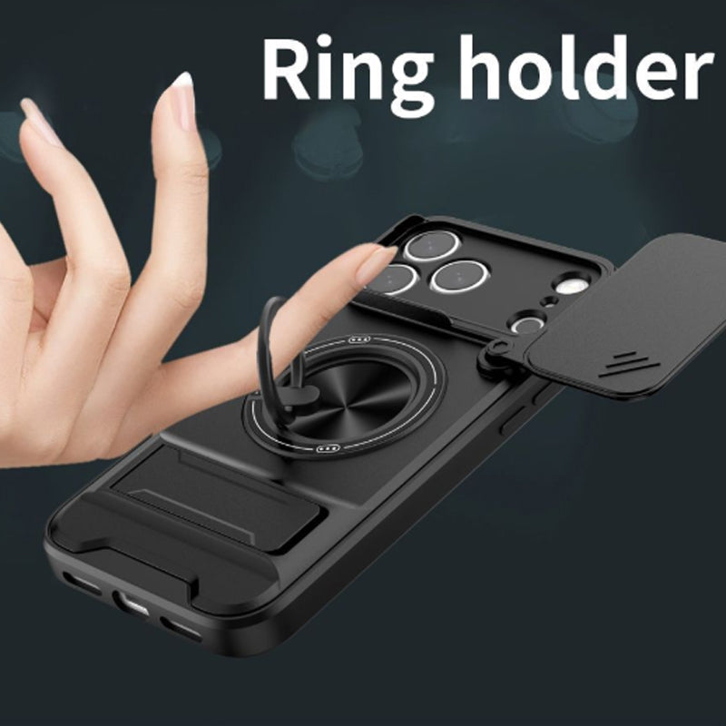 Custodia protettiva 4 in 1 con copretifica scorrevole per fotocamera