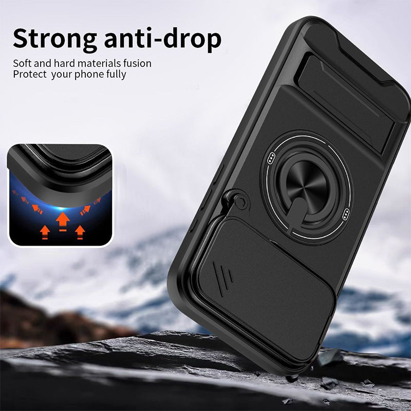 Custodia protettiva 4 in 1 con copretifica scorrevole per fotocamera