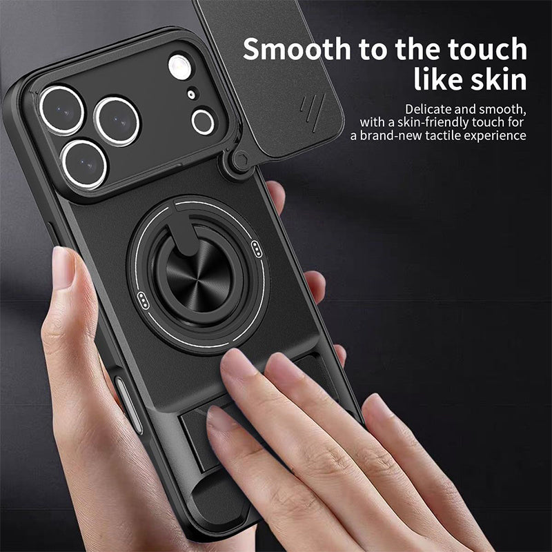 Custodia protettiva 4 in 1 con copretifica scorrevole per fotocamera