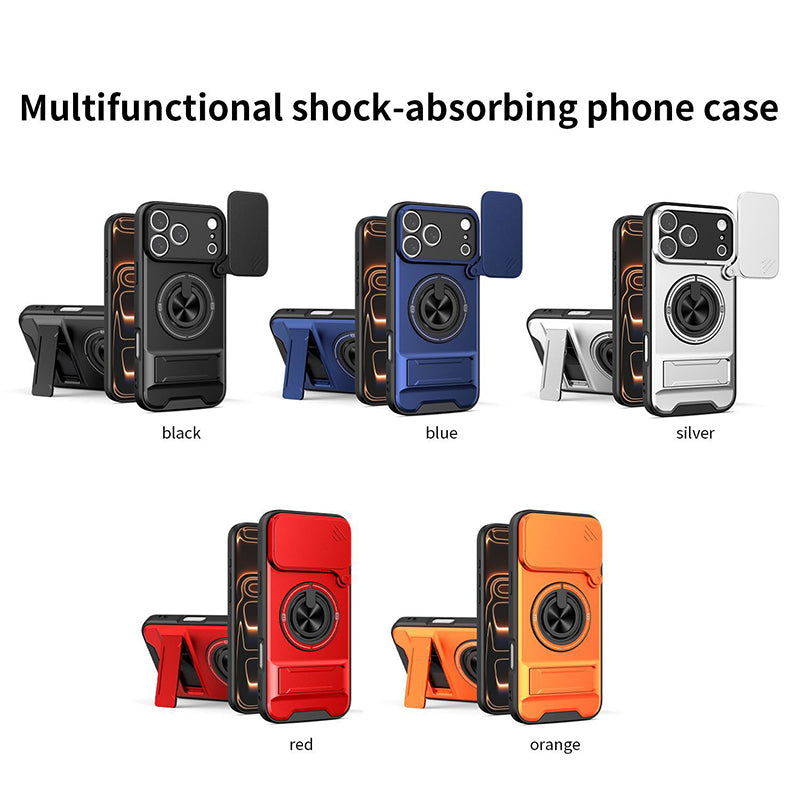 Custodia protettiva 4 in 1 con copretifica scorrevole per fotocamera